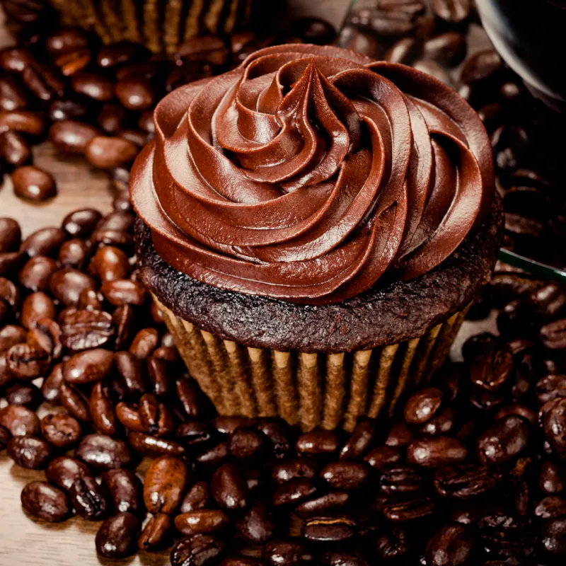 Receita de cupcake de chocolate com recheio de creme de café